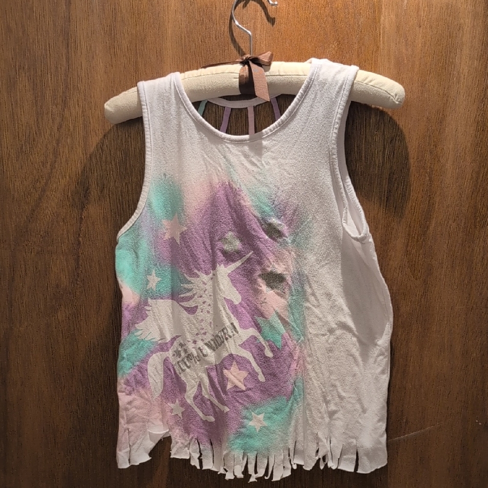 Wonder Nation White and Purple Unicorn Tank Top